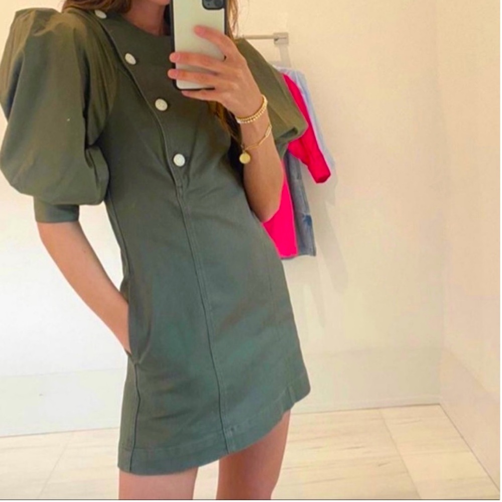 NWT Something Navy Arielle Pearl Dress in Olive SIZE 4